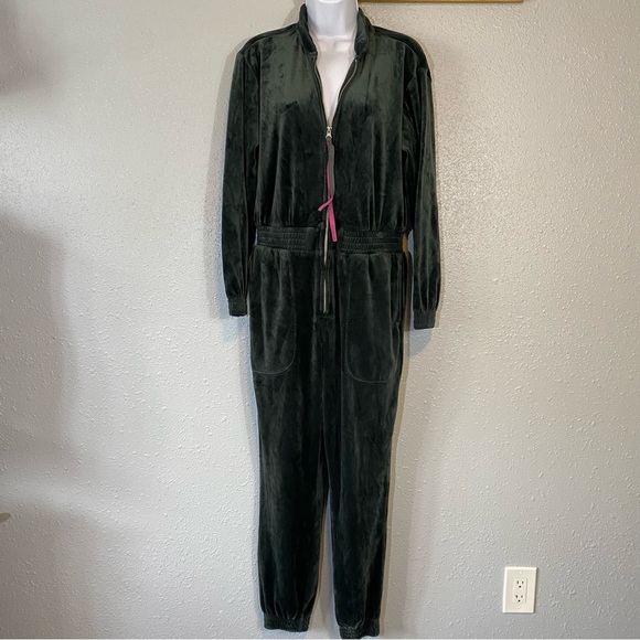 UGG Hixson Dark Green/Grey Velour Jumpsuit - Picture 6 of 8